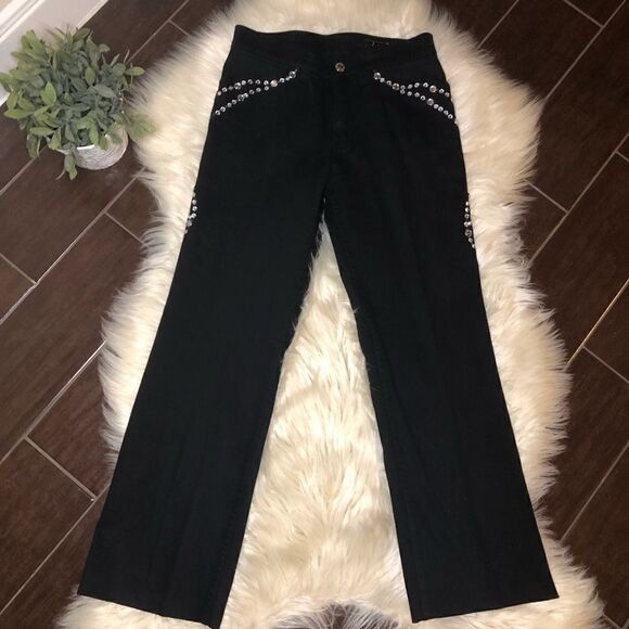 Lawman black western blinged out denim sz 3 - Picture 1 of 10